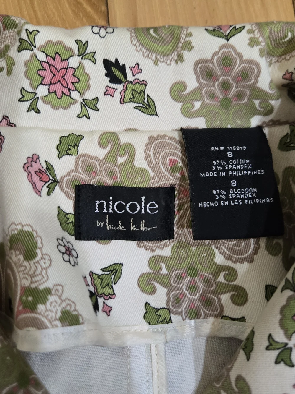 Vtg Nicole Miller Floral Paisley Trench Coat